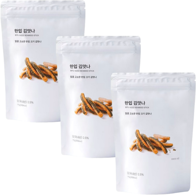 맛사랑 한입 김맛나, 3개, 110g