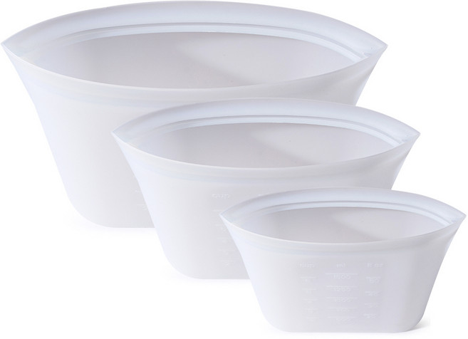 PAPALOVE 실리콘 지퍼백 3종 세트 냉장고정리 용기 500ML+1000ML+1500ML 1set, 3개, 1세트