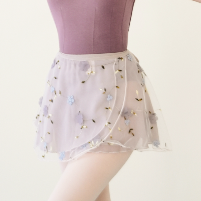 이이엘댄스 플라워 발레스커트 성인 발레복 취미 쉬폰치마