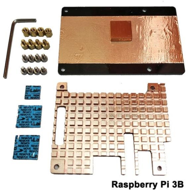 라즈베리 파이 3 모드 구리 방열판 보호 케이스 패시브 냉각 쉘 금속 인클로저 3 3B, 04 3B Thickness 5mm