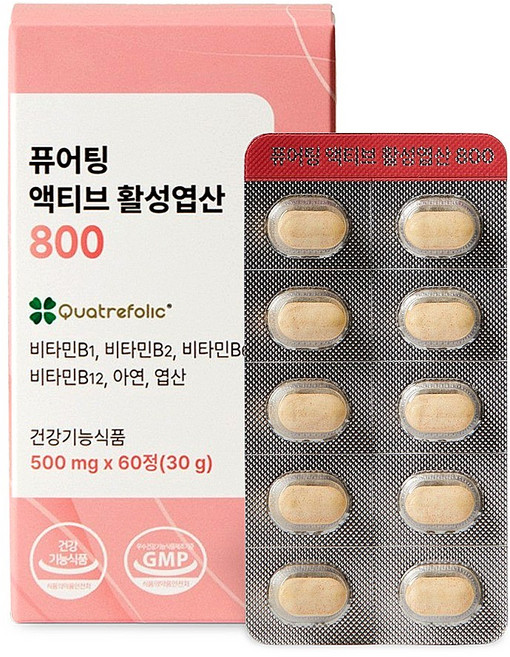 퓨어팅 활성 엽산 800 임산부 영양제, 1개