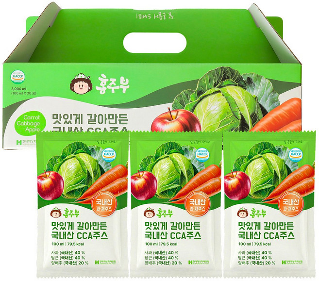 홍주부 국내산 갈아만든 CCA주스, 30개, 100ml