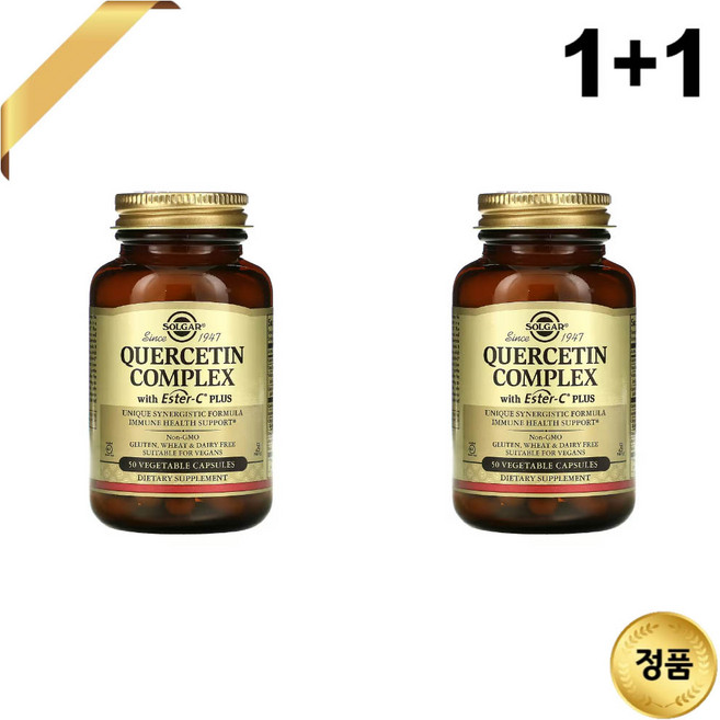 1+1 솔가 비타민C 케르세틴 복합체 500mg 50베지캡슐 로즈힙 칼슘 루틴 브로멜라인, 50정, 2개