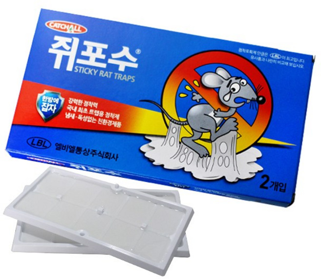 방역나라 쥐끈끈이 쥐포수, 5개, 2매입
