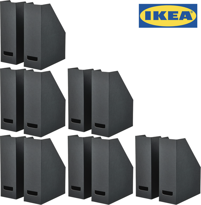 이케아 A4 서류 종이 파일꽂이 셰나 블랙 2개입, 6세트
