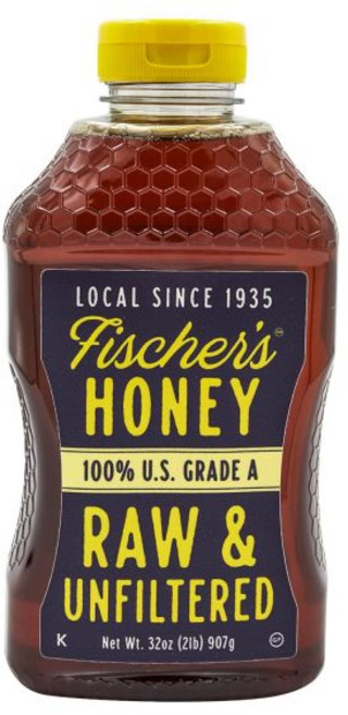 코스트코 꿀 Fischers 100 퓨어 로컬 로우 앤 언필터드 허니 907g 스퀴즈보틀, 1개