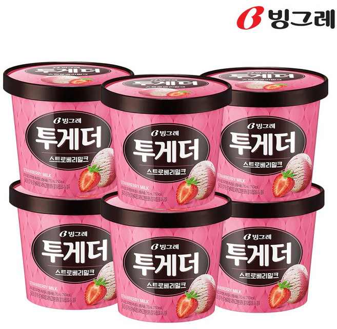 투게더 스트로베리밀크, 6개, 710ml
