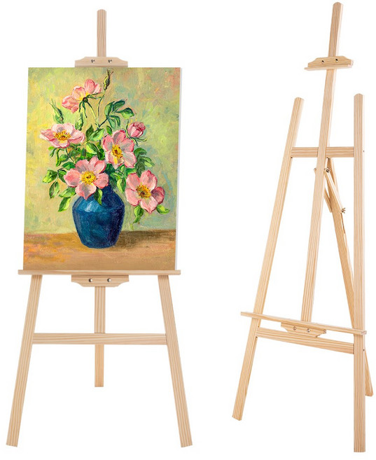 SOMIME 이젤 스탠드 조절 가능한 나무 이젤 그림 웨딩 사인 및 포스터를위한 접이식 아트 이젤 어린이 및 성인에게 적합, 2400g, 데릭 크레인, 150cm