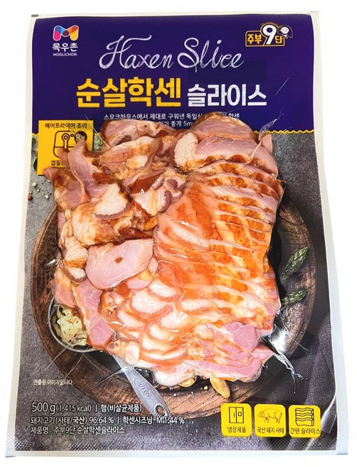 목우촌 순살학센슬라이스 / 냉장 독일식족발 스모크하우스 100%국산돼지고기 안주 야식, 1개, 500g