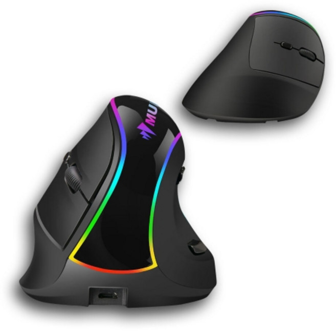 [머레이] RGB 인체공학 버티컬타입 블루투스 + 무선마우스 BM-550, 단품, 상세페이지 참조