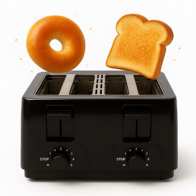 4구 와이드 토스트기 식빵굽기 주방 팝업토스터기 부엌 빵집 샌드위치 메이커 6단조절 신혼집 선물용