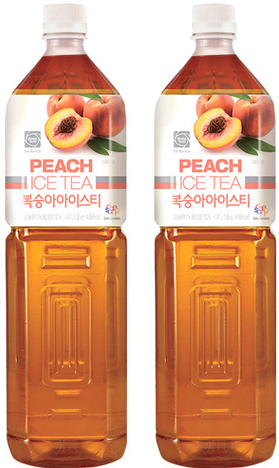 대상 복숭아아이스티 시럽, 1.47L, 2개