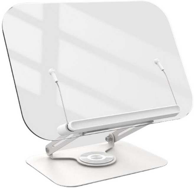 크리브리즈 360도회전 높이각도조절 접이식 투명 독서대, 실버