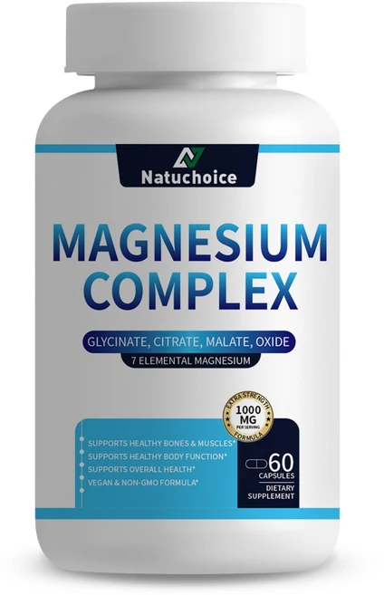 마그네슘 글리시네이트 1000mg 마그네슘 추천 베지 캡슐 마그네슘 영양제 근육 수면 지원 스트레스 완화 영양 캡슐 데일리 식이 영양 보충, 1개, 60회분 - 쿠팡