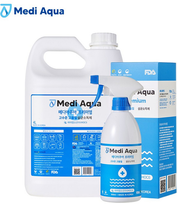 메디아쿠아 프리미엄 살균 소독제 당일발송, 1세트