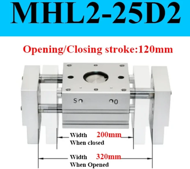 공압 실린더 더블 액팅 평행 와이드 그리퍼 클로 MHL2 시리즈 전자 그리퍼 MHL2-10D MHL-16D, 10) MHL2-20D2