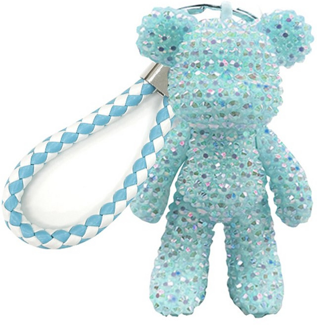 DIY 보석십자수 비즈 곰돌이 키링 만들기 8종, 1개, 1.민트&블루