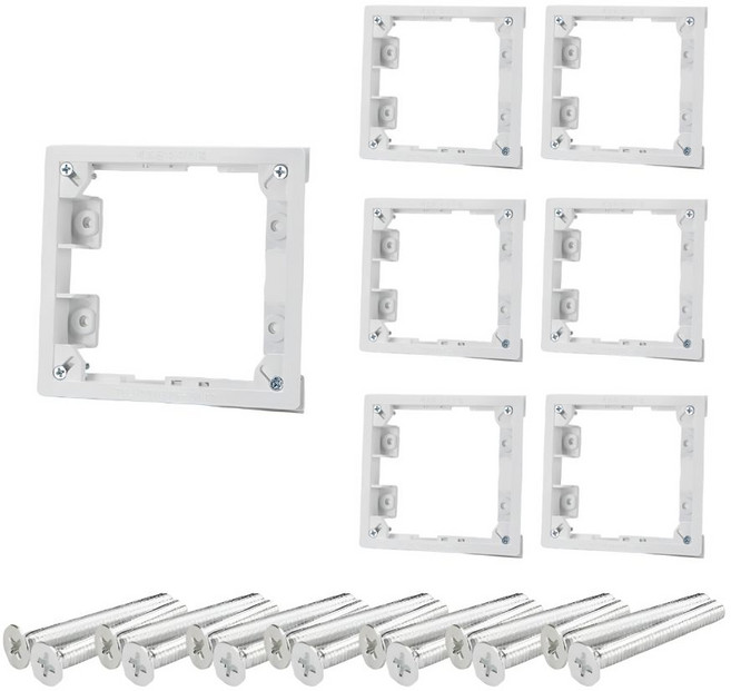 JG산전 (정품) 국산 아이비엘 매립형 석고보조대 2개용 매입단자블럭 석고 대리석 목재 다용도 콘센트 스위치 겸용 7개입 묶음구성, 1묶음
