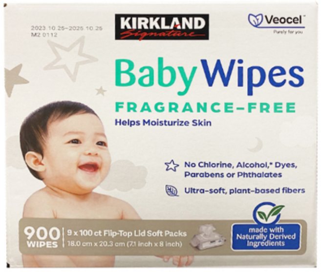 [2508CO(생활용품(위생용품))]커크랜드 유아용 물티슈 100매 X 9팩