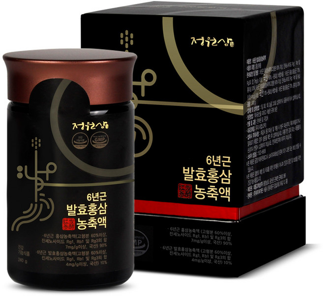 정원삼 6년근 발효홍삼 농축액 + 스푼 + 쇼핑백, 240g, 1세트