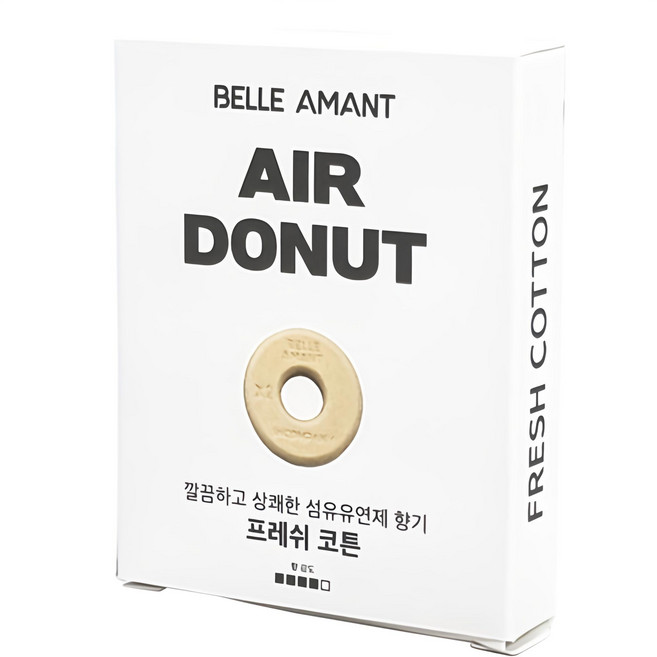 벨르아망 에어도넛 차량용 방향제 리필, 1개, 프레쉬 코튼