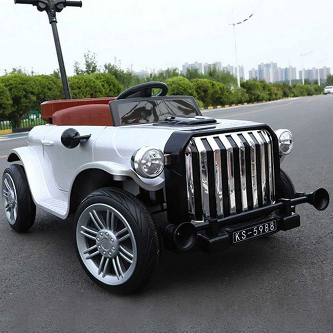 전동 유모차 어린이 전동차 푸쉬카 3인 탑승 블루투스 사운드 전동카 성인 페달 붕붕카, 1개, 3. 화이트전동차 블루투스 리모컨 12V12A