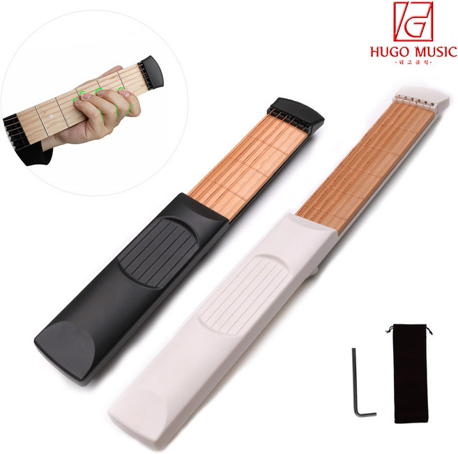 위고뮤직 보급형 휴대용 기타 코드 연습기 손가락 스케일 4플랫 6플랫, 블랙, 1개