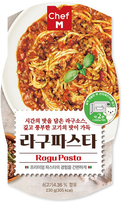 쉐프엠 라구 파스타 230g/미트파스타/편의점/스파게티, 230g, 1개