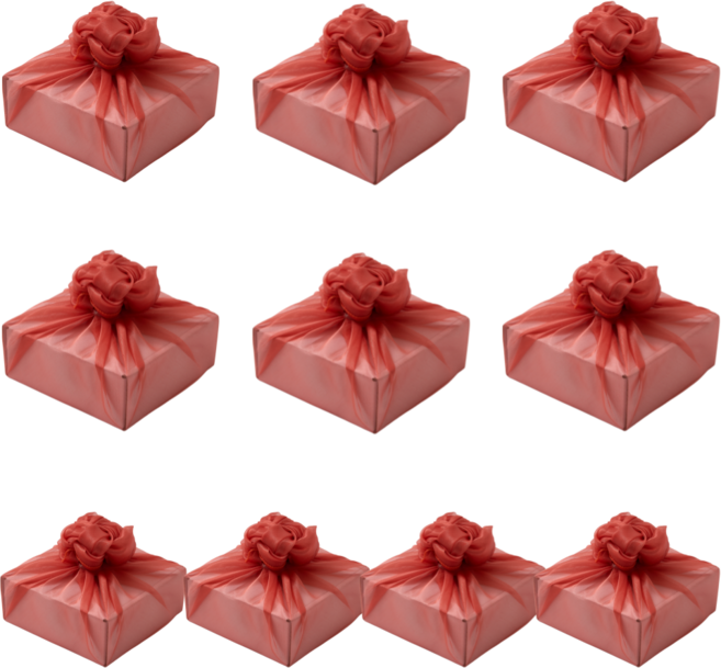 미담 크리스탈 보자기 선물 포장용 110x110cm, 10개, 오렌지