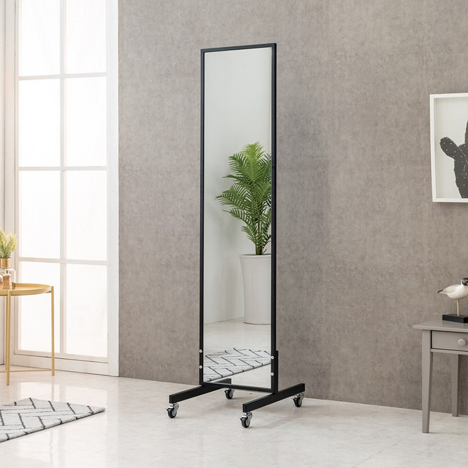 비스타 390 양면 이동식거울 전신거울 스탠드 YJ1009, 블랙