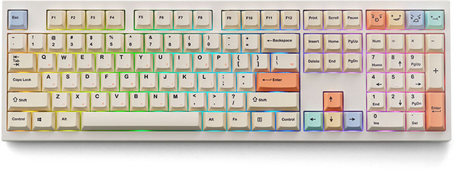 바로 V108 PASTEL 3모드 축교환 베리페리 리니어 기계식 키보드, 혼합색상, VARO V108, 저소음 민트 스위치