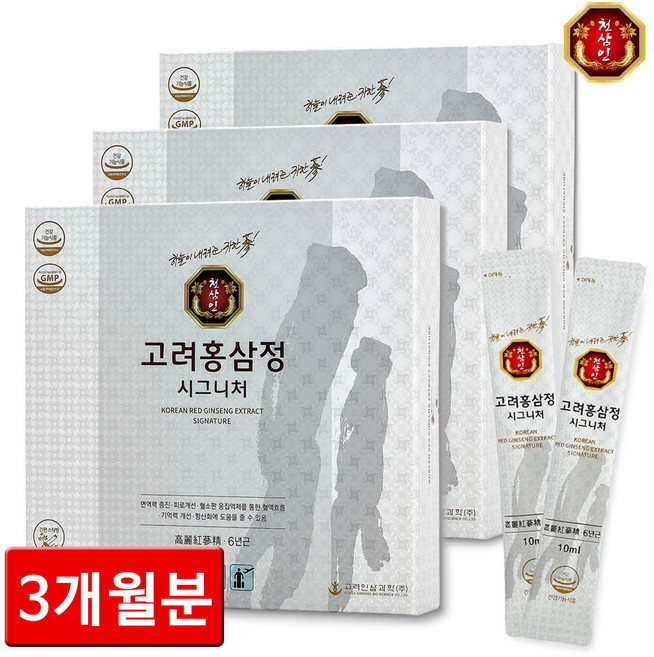 천삼인 고려 홍삼정 시그니처 스틱 30포X3box(3개월분), 1개, 300ml