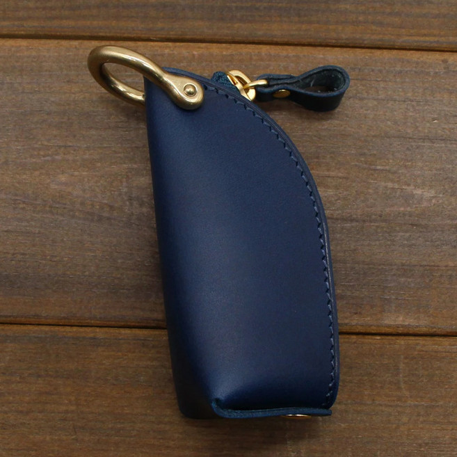 Bagesz Lab 復古PU皮汽車鑰匙包 多功能拉鍊收納包, 藍色,單一個售價(未滿100元不出貨), 藍色