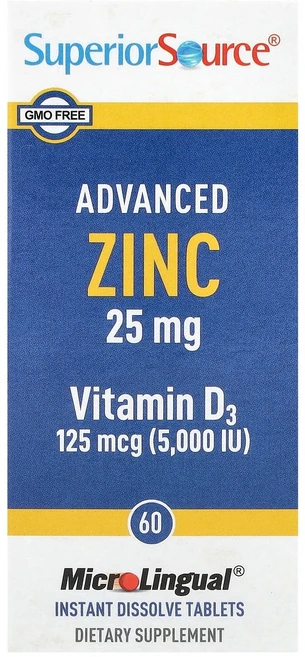 슈페리어 소스 Superior Source 고급 아연 비타민D3 MicroLingual® 용해 정제 60정138280원산지:기타, 1 - 쿠팡