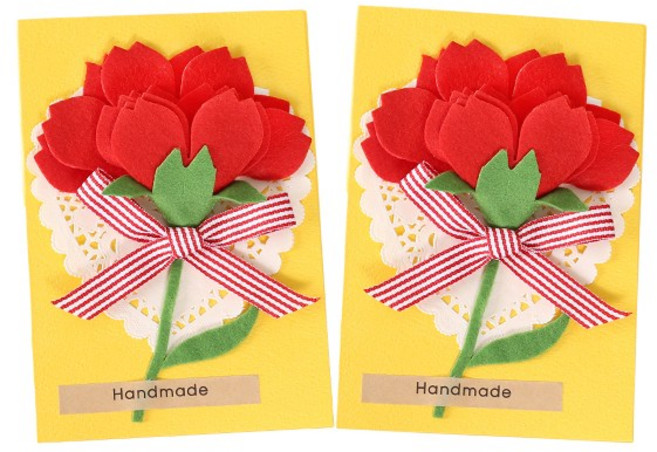 [모핸] 메모리 카네이션 카드 만들기, 노랑, 2개