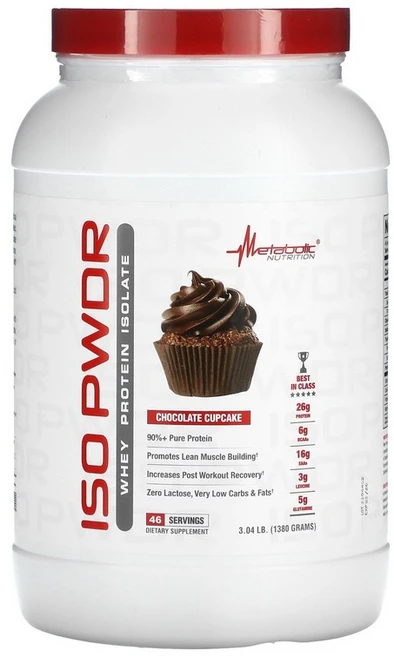 Metabolic Nutrition ISOpwdr Whey Protein Isolate Chocolate Cupcake 3.04 lb 1 380 g, 1개, 1.38kg - 쿠팡
