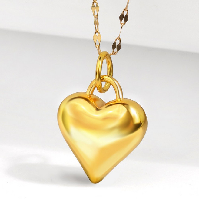 오엔나 24K 순금 여성 골드 하트통통 세리엔 금 목걸이(14K/18K 체인)
