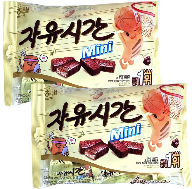 해태제과 자유시간 미니, 180g, 2개