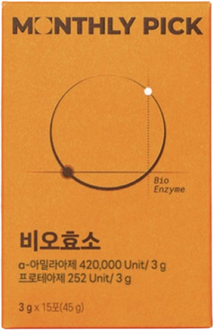 먼슬리픽 비오효소 곡물 발효 소화 효소 인절미맛, 2박스, 15회분