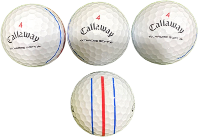 [피스골프마켓] 프리미엄 로스트볼! 캘러웨이 크롬 소프트 트리플 트랙 4피스 A +급 최상급 상태 로스트볼 26개, 1개, 26개입, 화이트 A +급