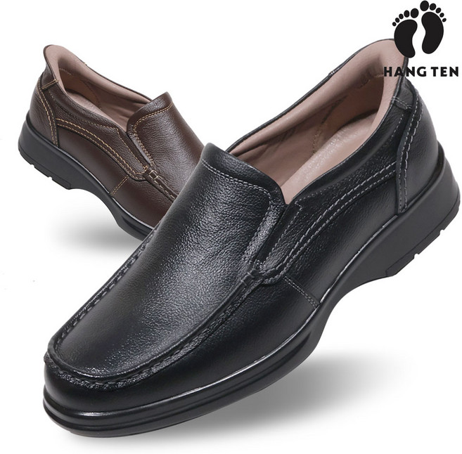 남자 소가죽 슬립온 이지핏 캐주얼 정장 구두 핸즈프리 컴포트화 신발 25-9