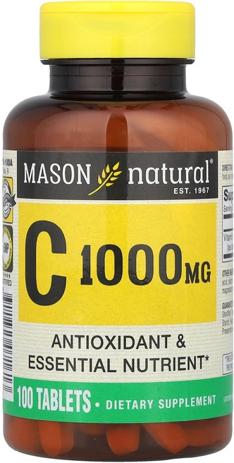 Mason Natural 메이슨내추럴 비타민C 1000mg 100 태블릿 건강유지 영양제, Mason Natural 메이슨내추럴 비타민C 1000, 100정 - 쿠팡