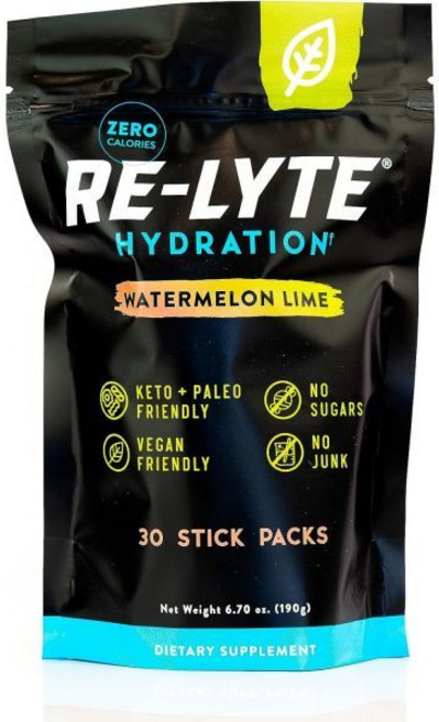 REDMOND Re-Lyte Hydration Electrolyte Powder Mix Watermelon Lime 30 Stick Packs