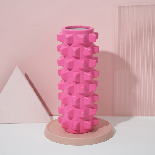 BODY MORE FUN 泡沫滾筒按摩器 200KG高強承重, 34cm - 空心狼牙款粉色, 1個