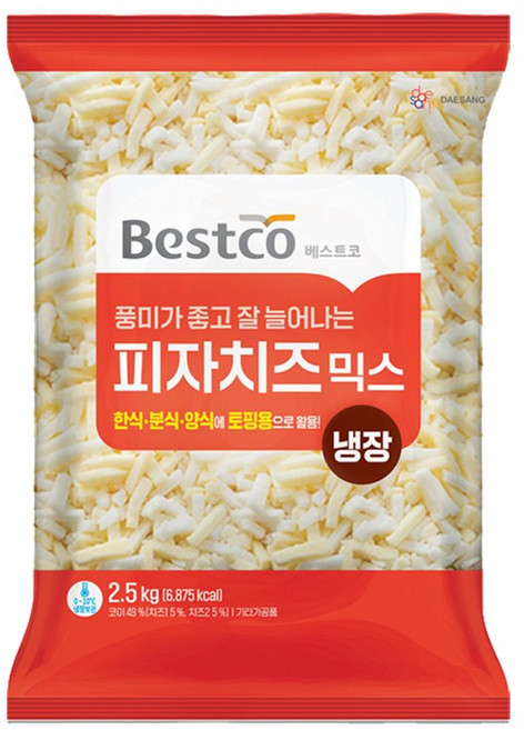 대상 베스트코 피자치즈 믹스 냉장, 1개, 2.5kg