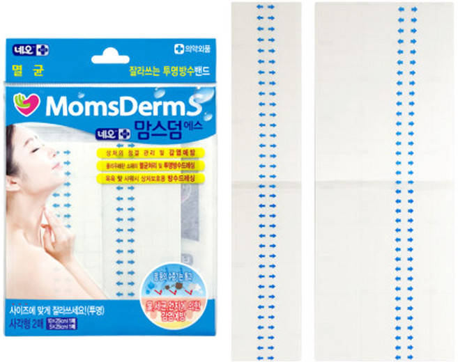 맘스덤 에스 투명방수 밴드 사각형 2종 세트, 2개입, 2개