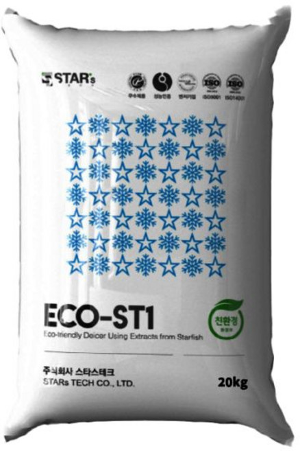 국산 제설제 20KG 불가사리 염화칼슘 저부식 ECO-ST1, 국산 제설제 20KG 불가사리 염화칼슘 저부식 ECO-