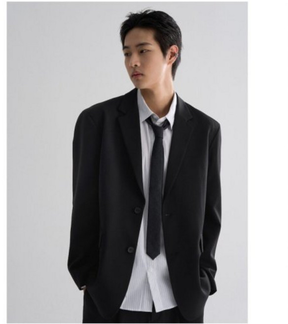 에잇세컨즈 남성 슈트/블레이저 재킷 릴렉스핏 셋업 재킷 블랙 456211MME5