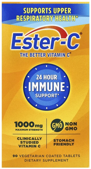 EsterC 24시간 면역력 보충제 1000mg 베지 코팅정 90정, 1개 - 쿠팡