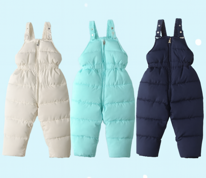 센초 눈놀이 멜빵 키즈 패딩 팬츠 점프수트